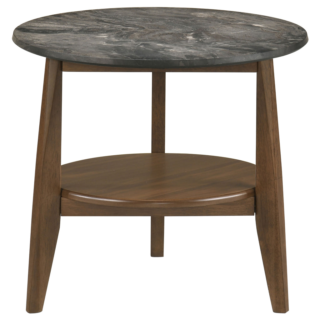 Bradley 2-Piece Round SmartTop Coffee Table Set Smokey Grey and Brown