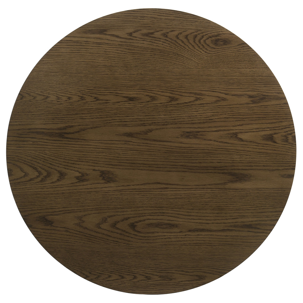 Kessler Round Sculptural Wood Coffee Table Brown
