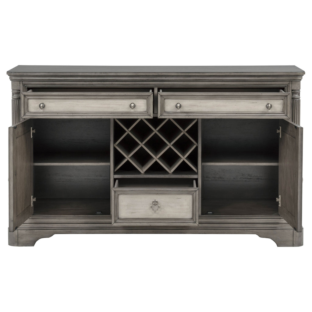 Cresswell 2-door 3-drawer Wine Storage Buffet Weathered Taupe