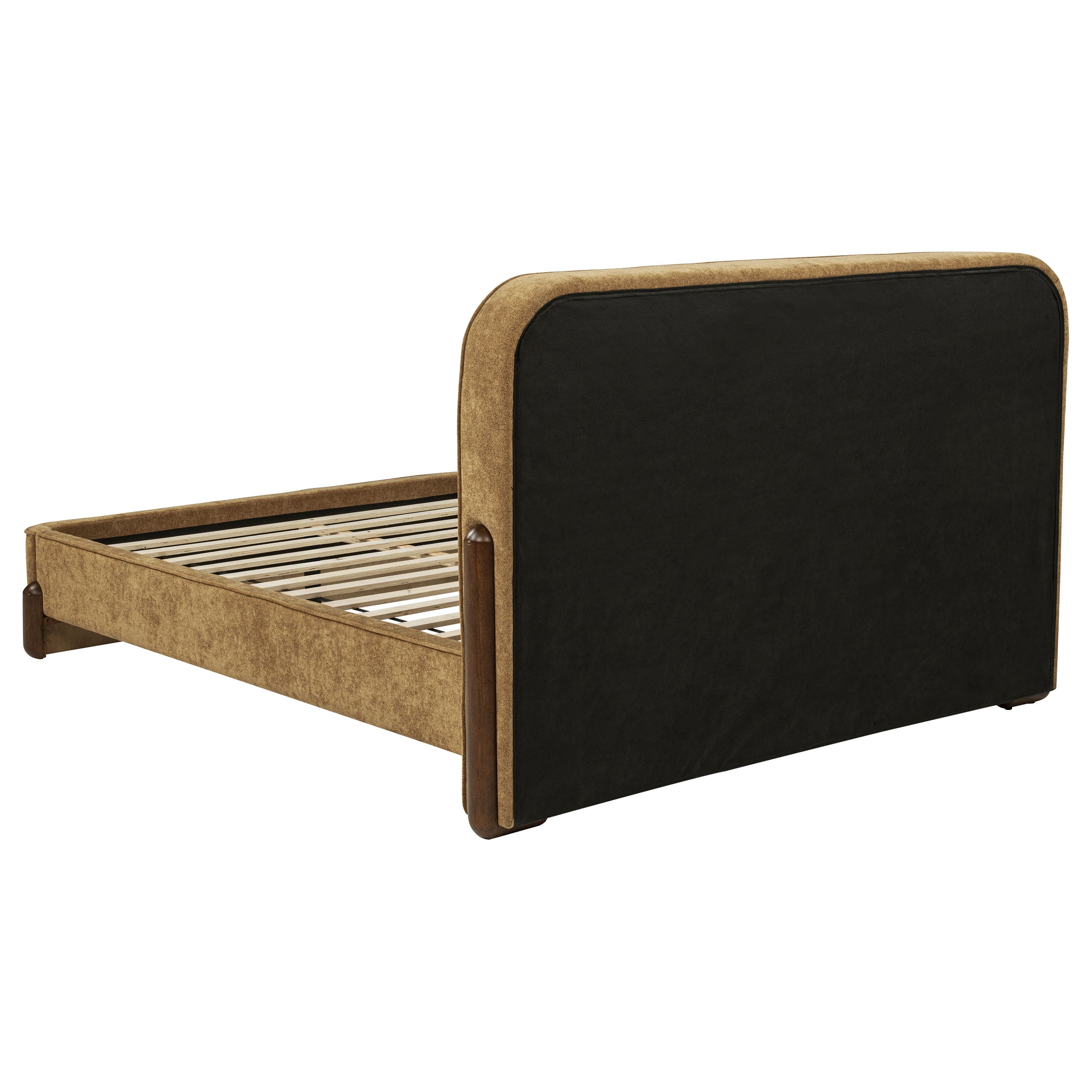 Baldacci Upholstered Queen Platform Bed Curry and Walnut