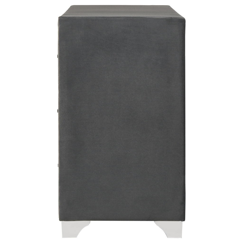 Melody 6-drawer Upholstered Dresser Grey