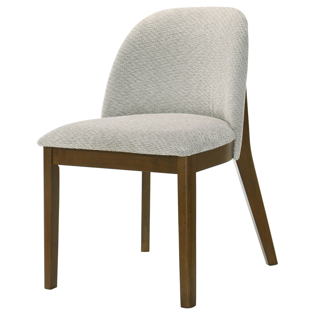Mueller Upholstered Dining Side Chair Brown and Beige (Set of 2)
