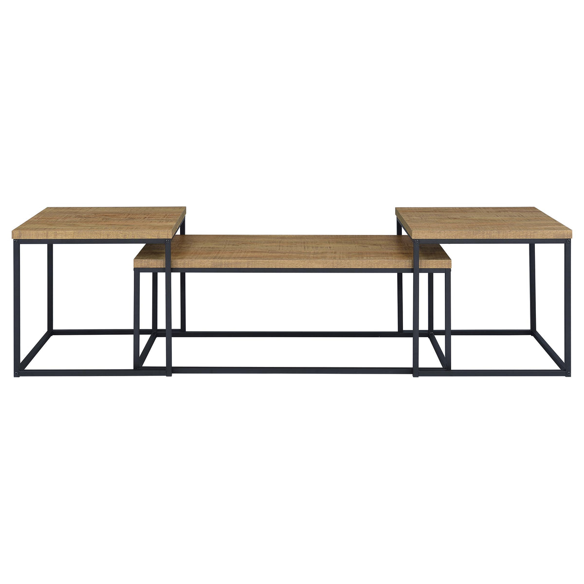 Straden 3-piece Engineered Wood Coffee Table Set Mango and Black