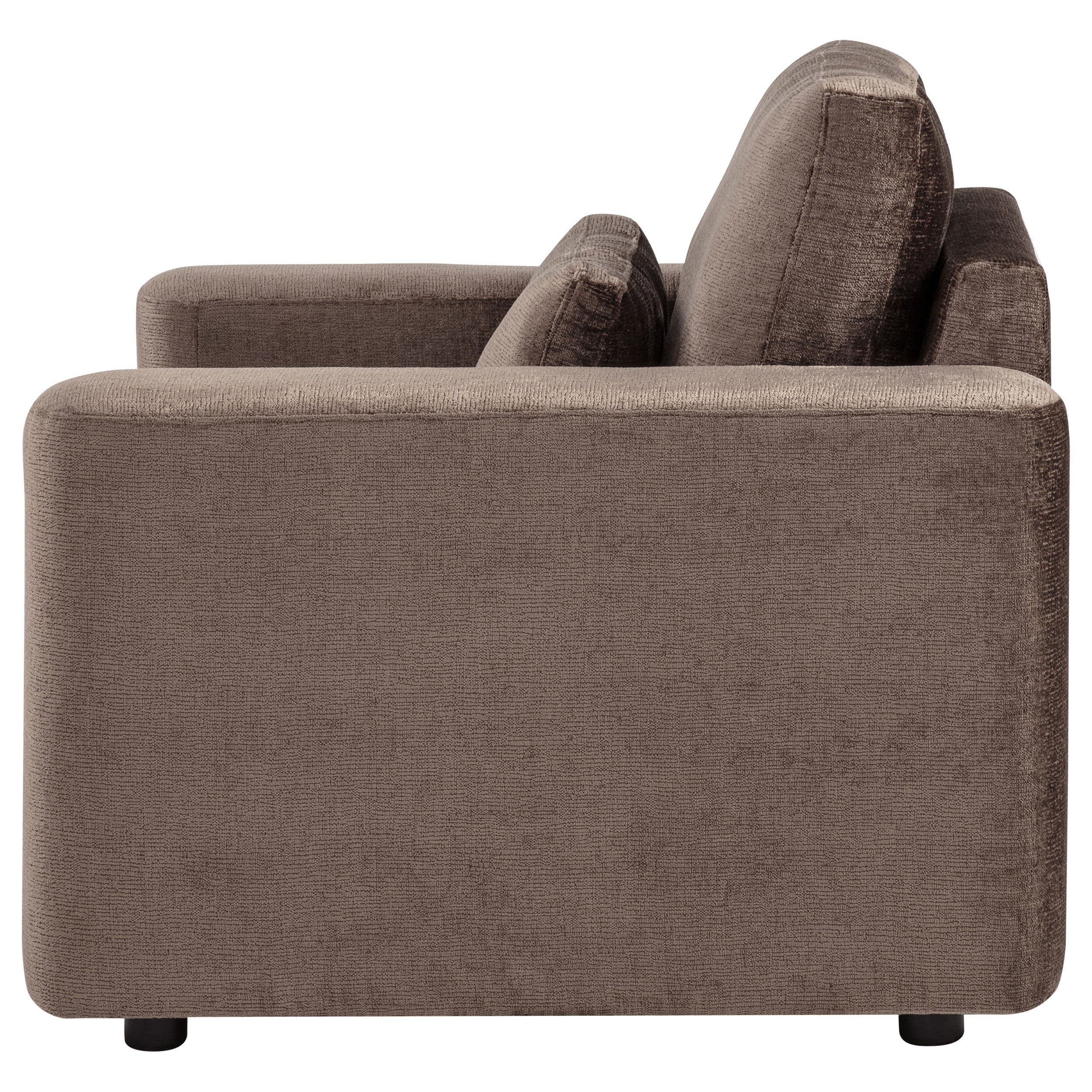 Amador Chenille Upholstered Track Arm Accent Chair Chocolate