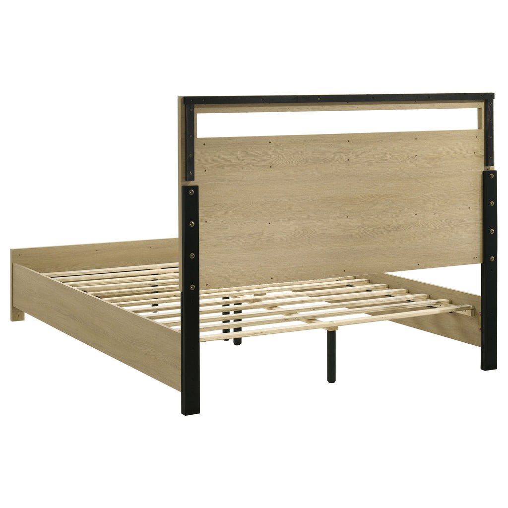 Hendricks Queen Panel Headboard Platform Bed Light Oak