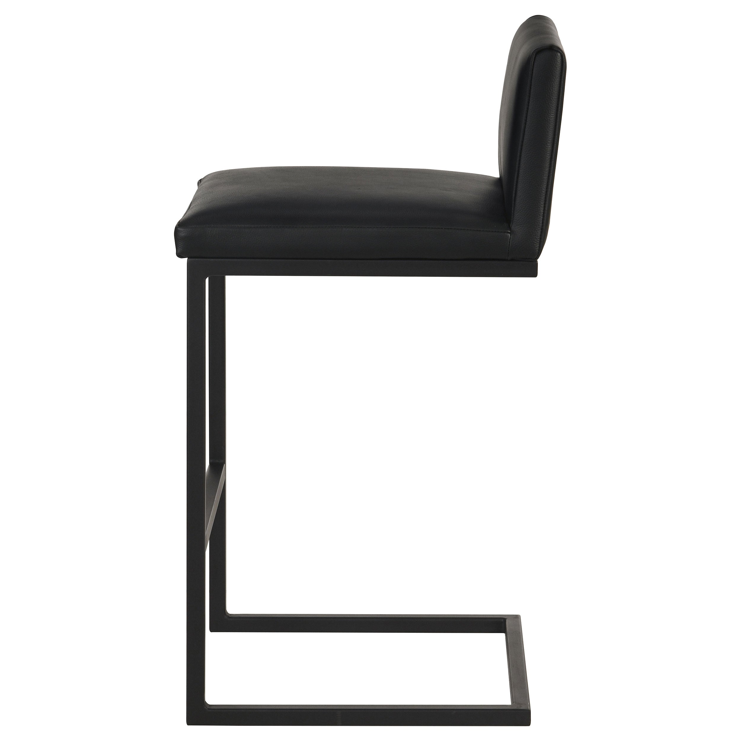 Vardon Genuine Leather Bar Stool Black (Set of 2)