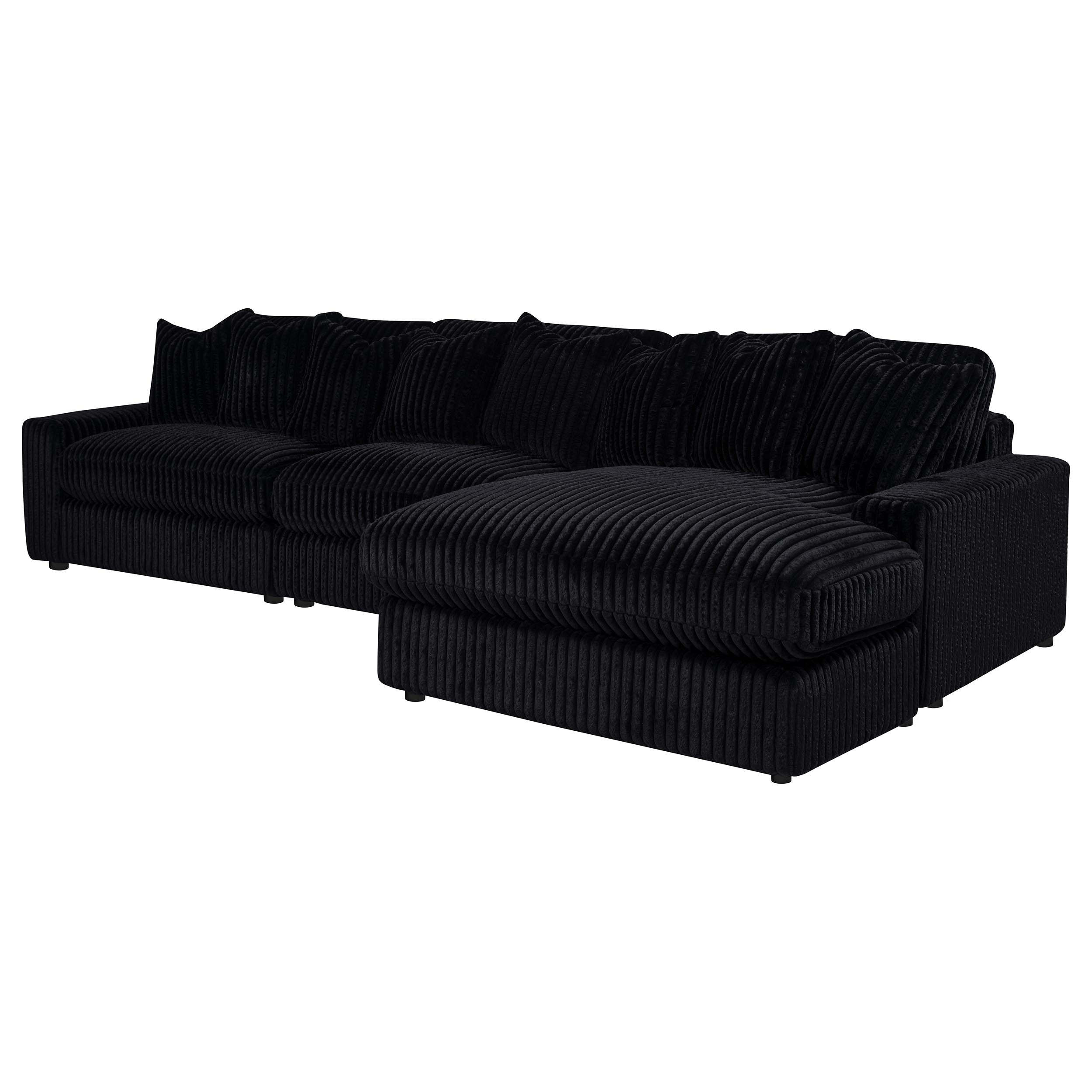 Blaine Upholstered Reversible Chaise Sectional Sofa Black