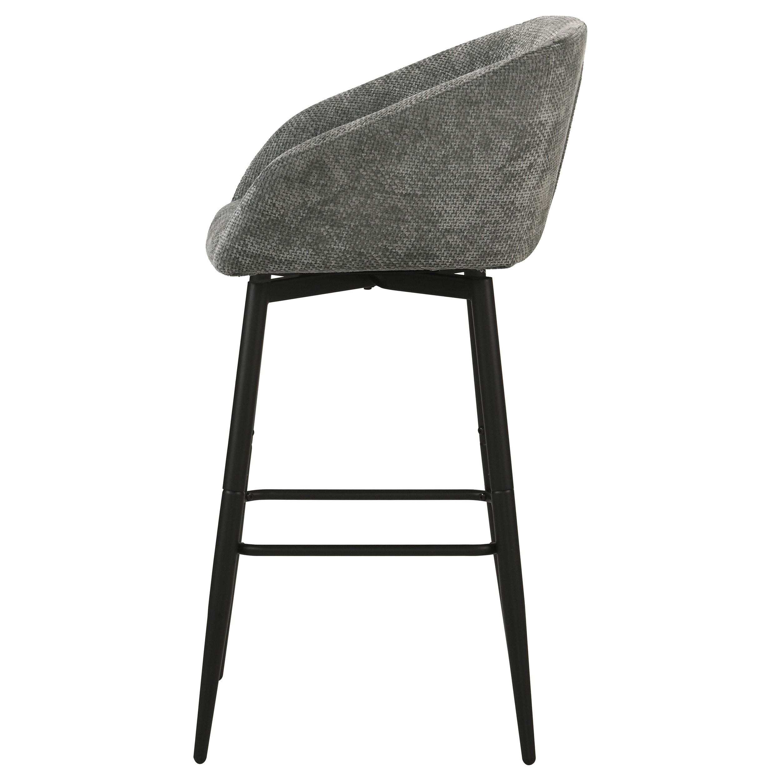 Rainer Fabric Upholstered Swivel Bar Chair Charcoal (Set of 2)