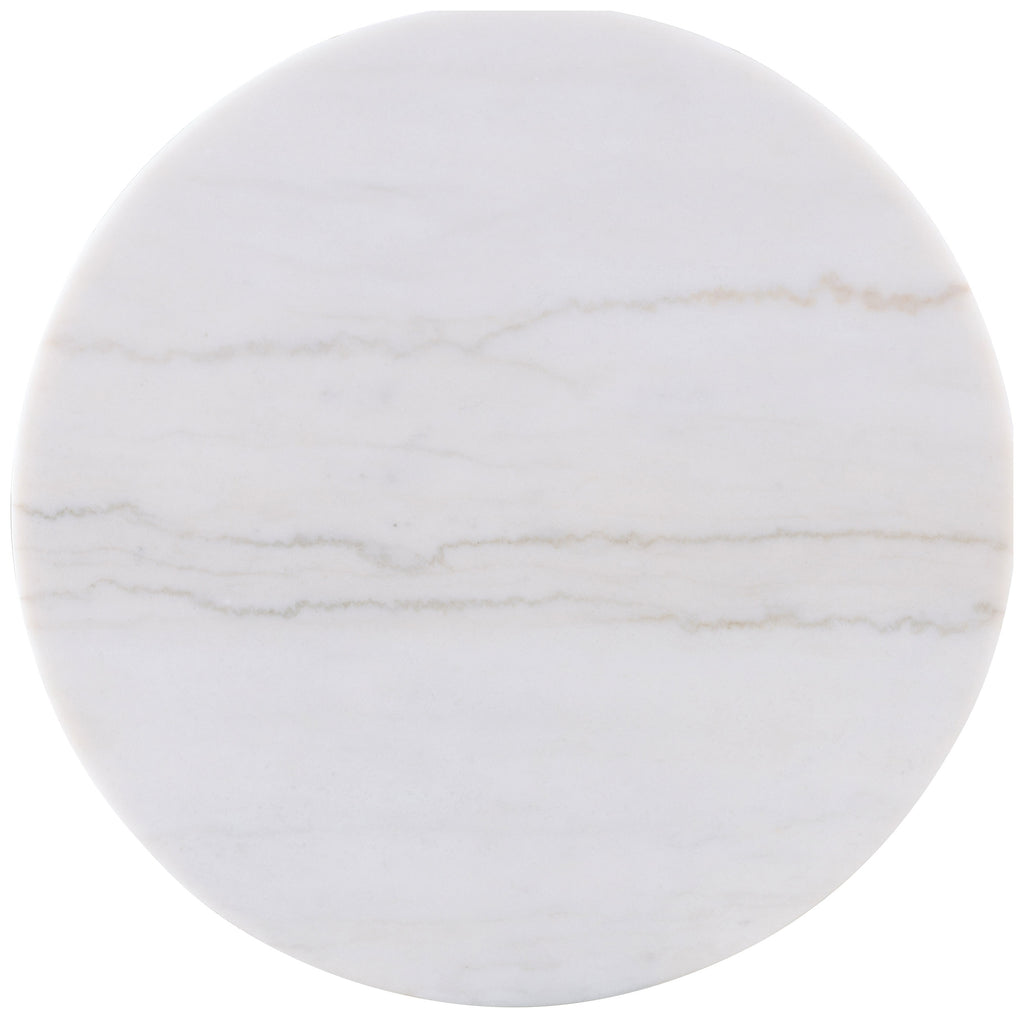 Jason 2-piece Round White Marble Coffee Table Set Greige
