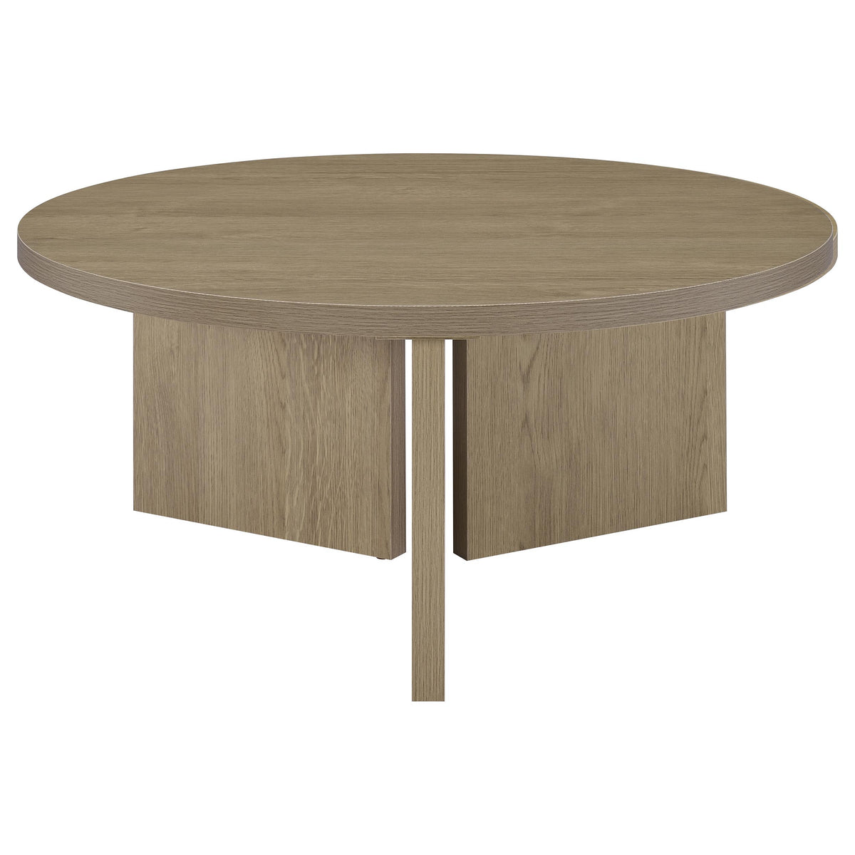 Aragon Round Panel Base Coffee Table Latte