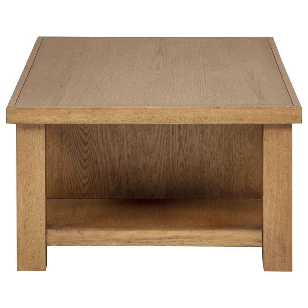 Beasley 2-Drawer Wood Coffee Table Golden Oak