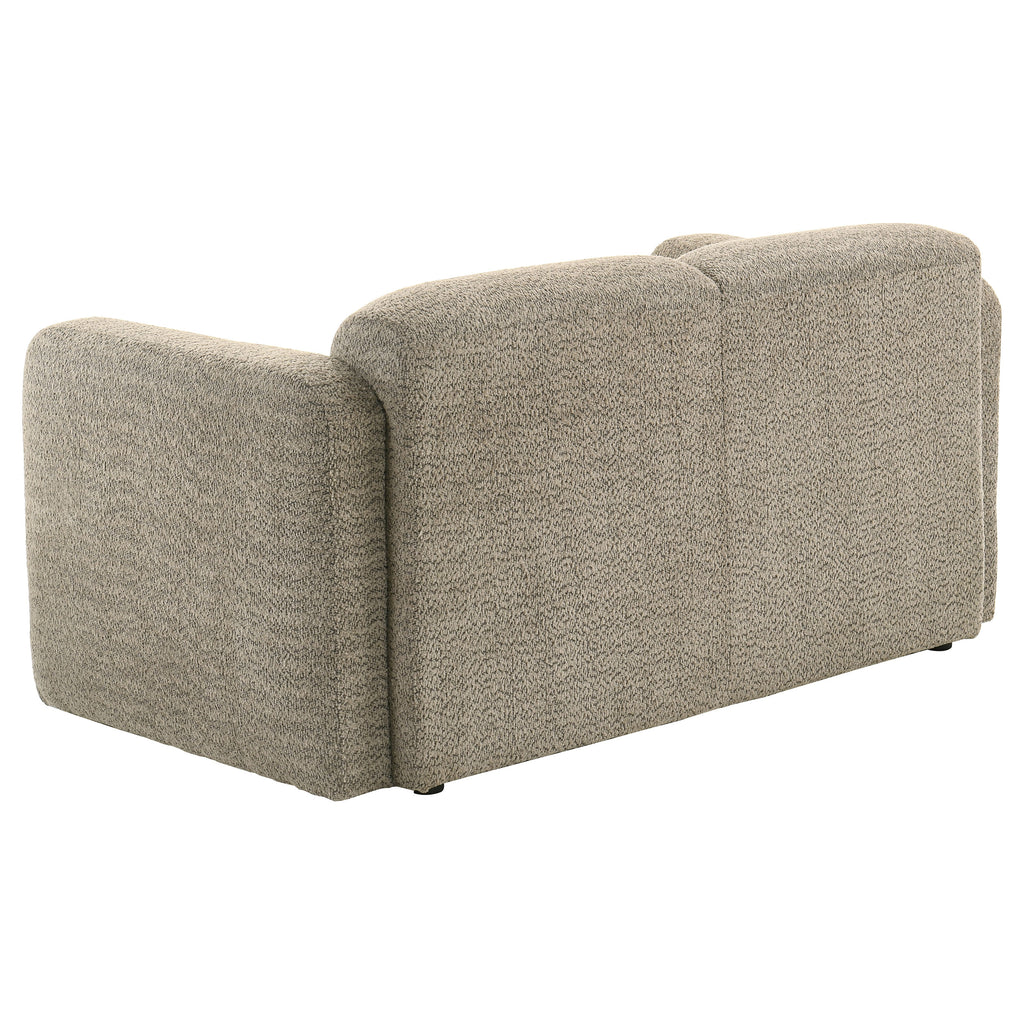 Dorset Fabric Upholstered Round Track Arm Loveseat Brown