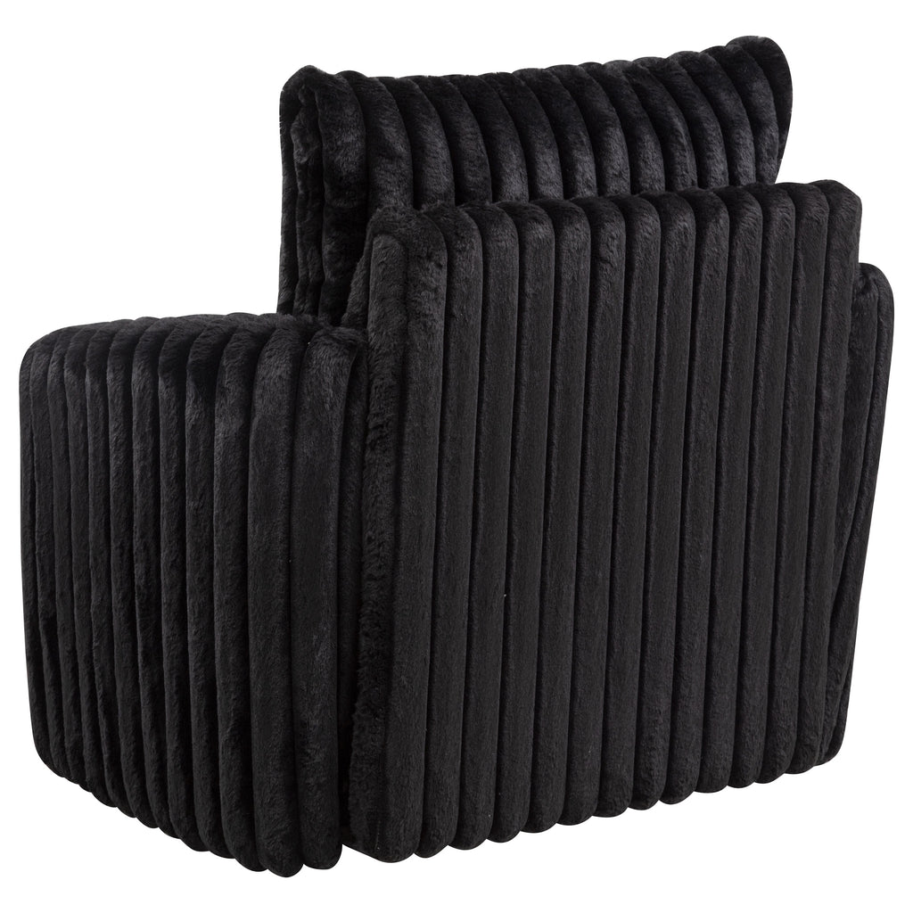 Sarco Corduroy Upholstered Swivel Accent Arm Chair Black