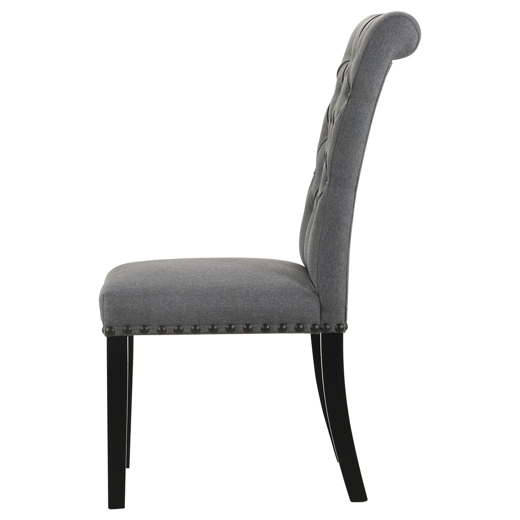 Alana Fabric Upholstered Dining Side Chair Grey (Set of 2)