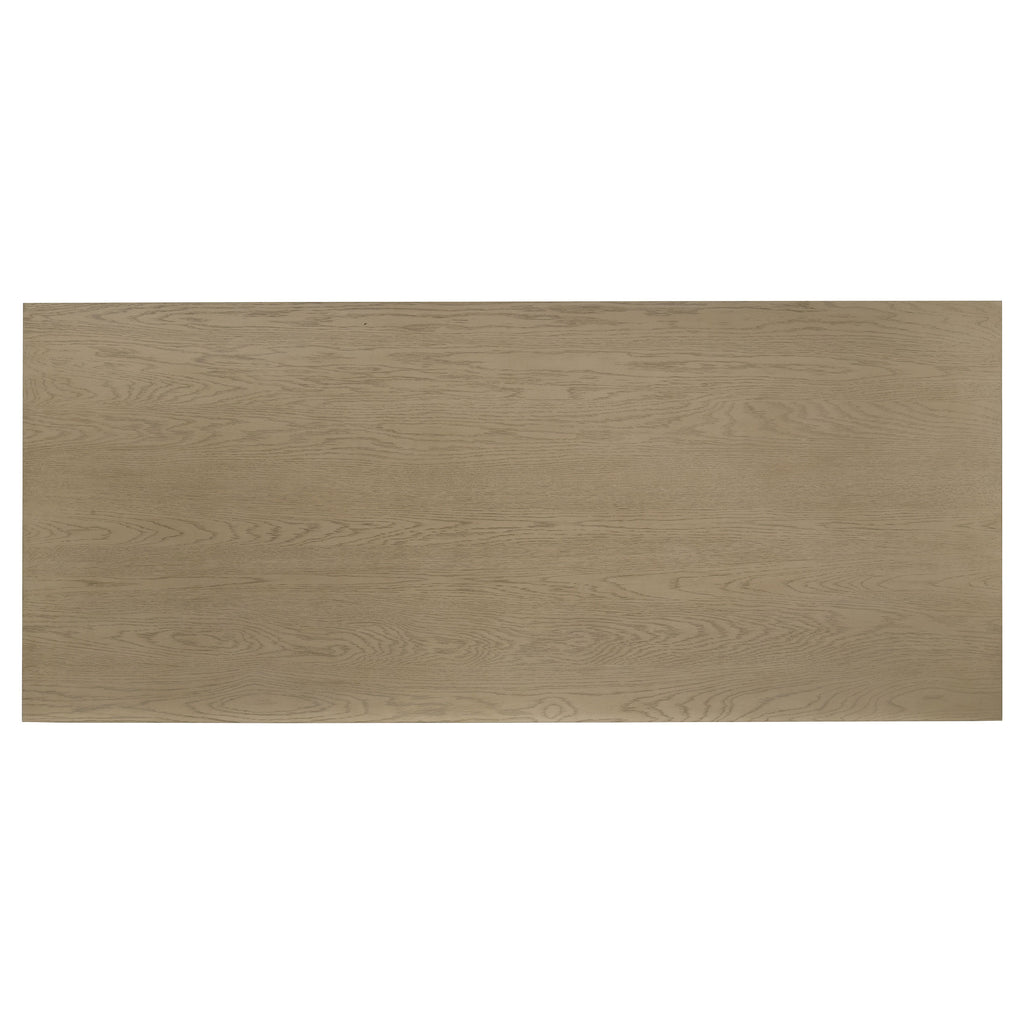 Decker 7-piece 82-inch Rectangular Dining Set Black and Natural Oak