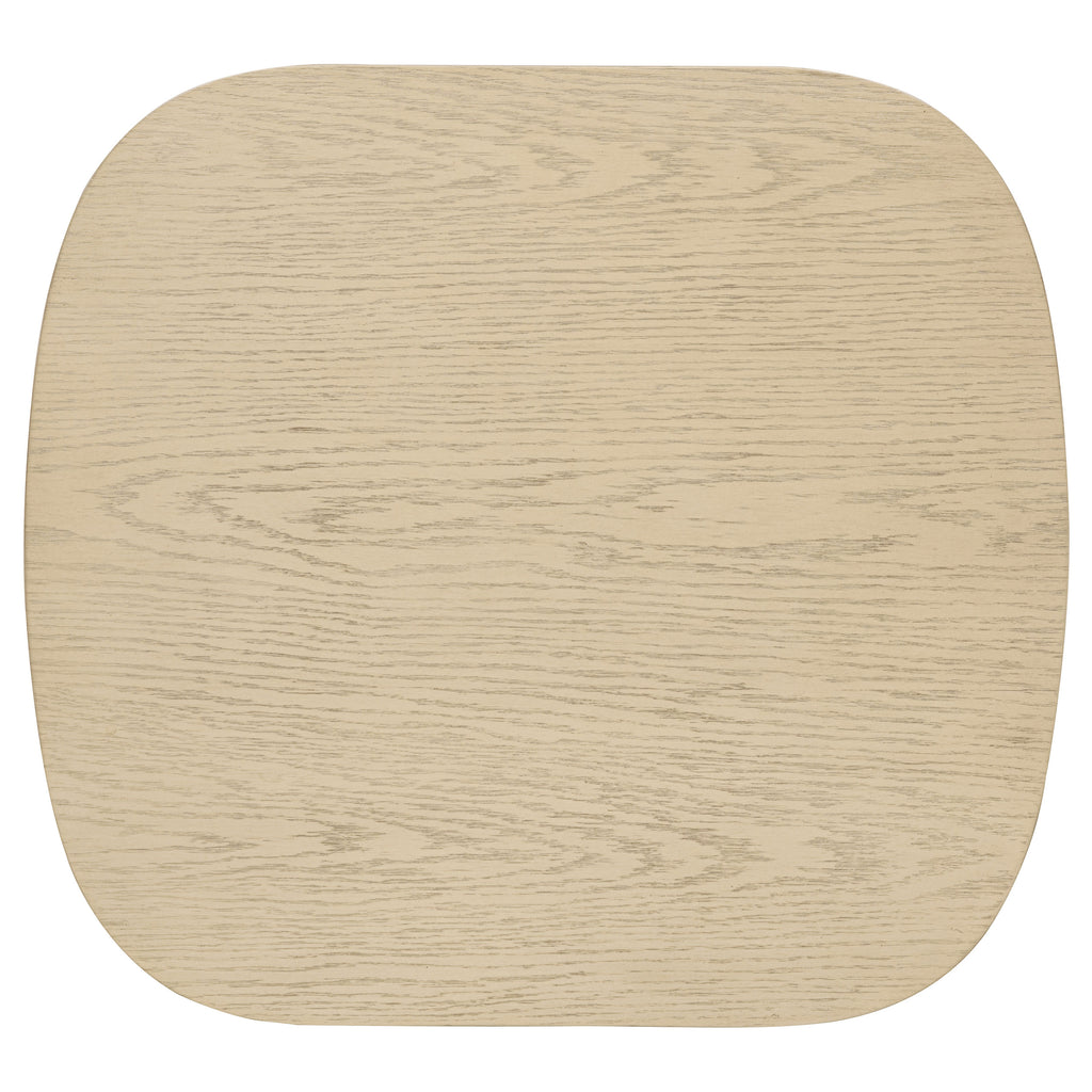 Kailani Coastal Square End Side Table with Shelf Beige Oak