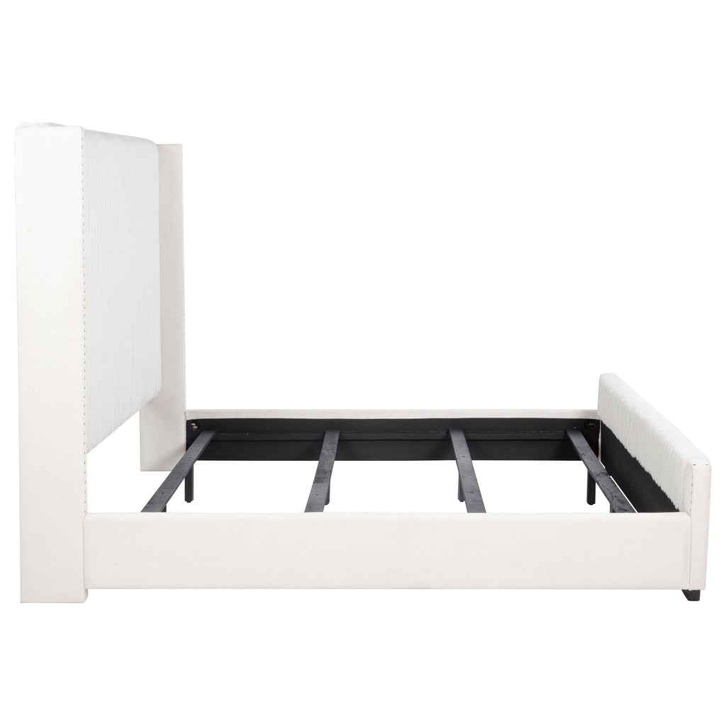 Natasha 65-inch Upholstered California King Bed Cream