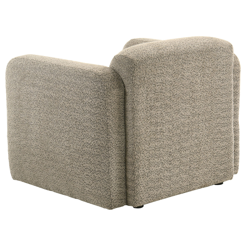 Dorset Fabric Upholstered Round Track Arm Accent Chair Brown
