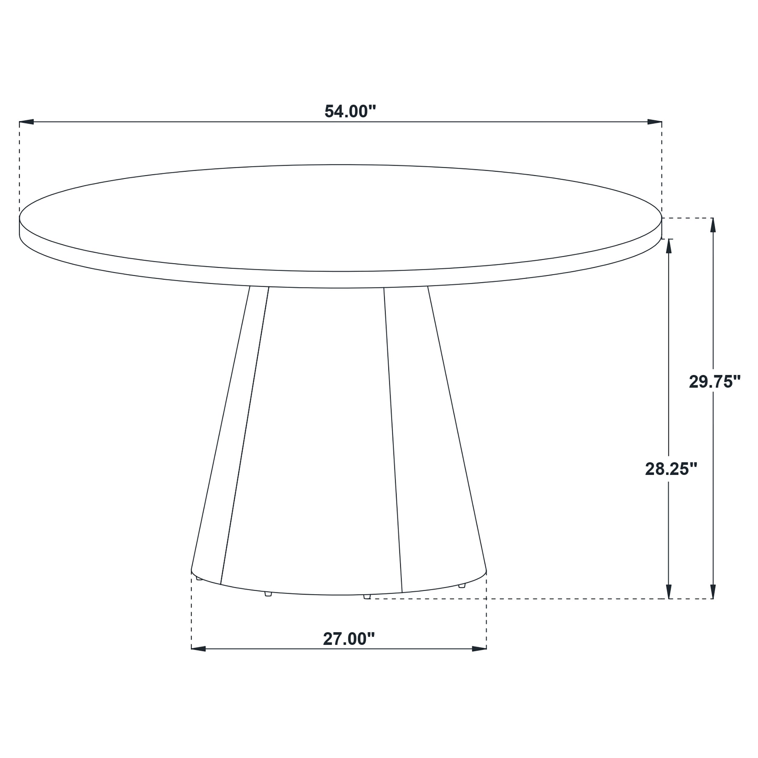 Franklin 54-inch Round Wood Pedestal Base Dining Table Dark Brown