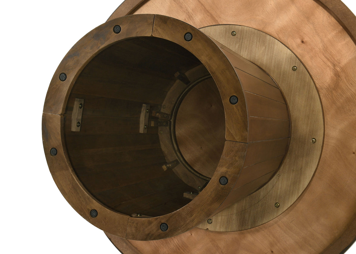 Galindo 52-inch Round Walnut Veneer Dining Table Walnut