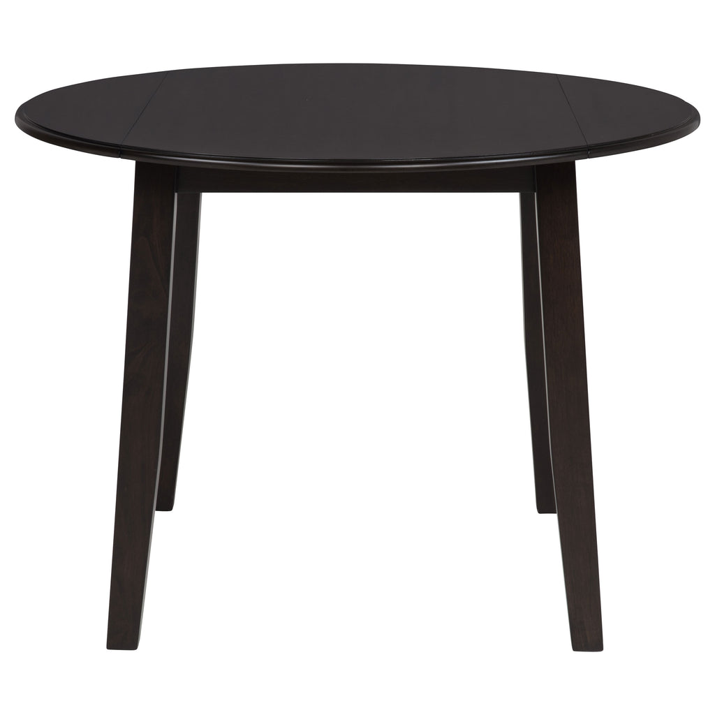 Catley 5-piece Round Drop Leaf Dining Table Set Dark Coffee