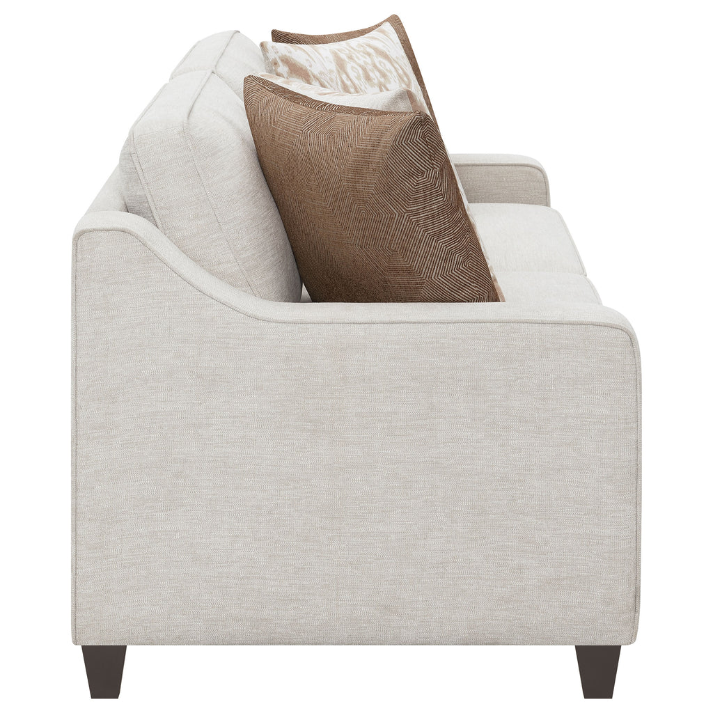 Christine 3-piece Upholstered Sloped Arm Sofa Set Beige