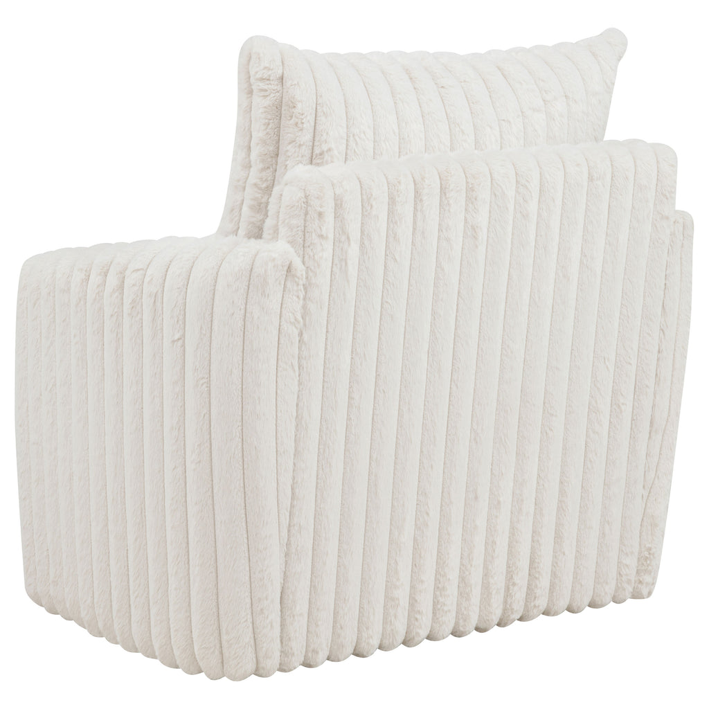 Sarco Corduroy Upholstered Swivel Accent Arm Chair Ivory