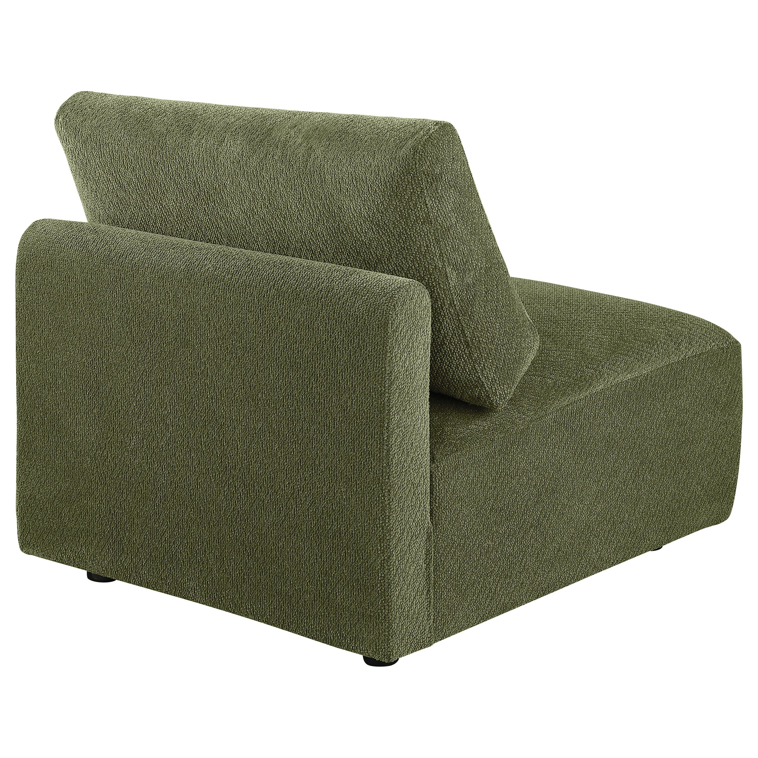 Elysia Fabric Upholstered Modular Armless Chair Green