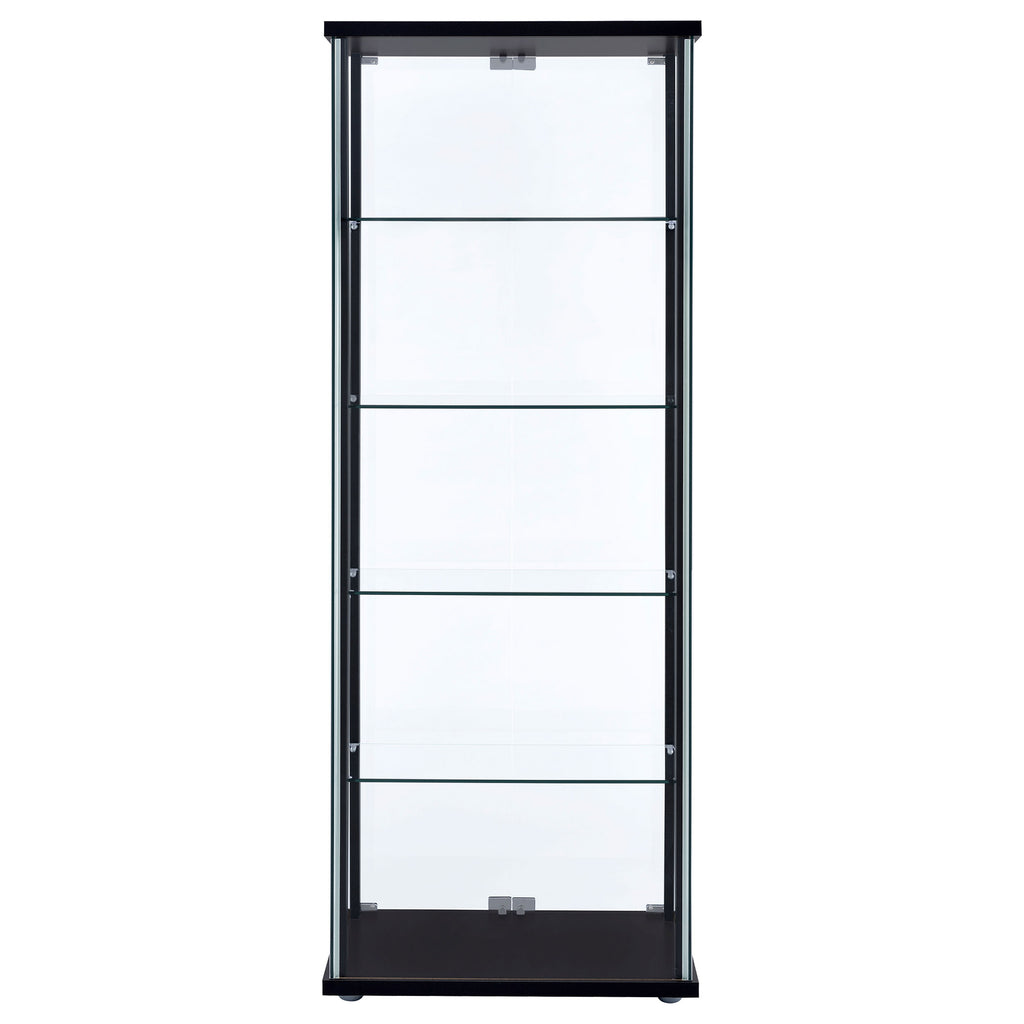 Delphinium 4-Shelf Clear Glass Curio Display Cabinet Black