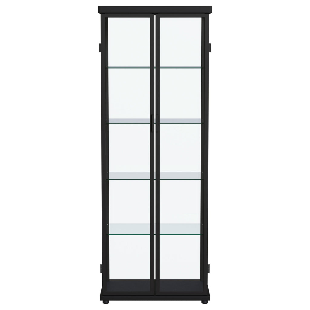 Aero 4-shelf Display Curio Cabinet with LED Lighting Black