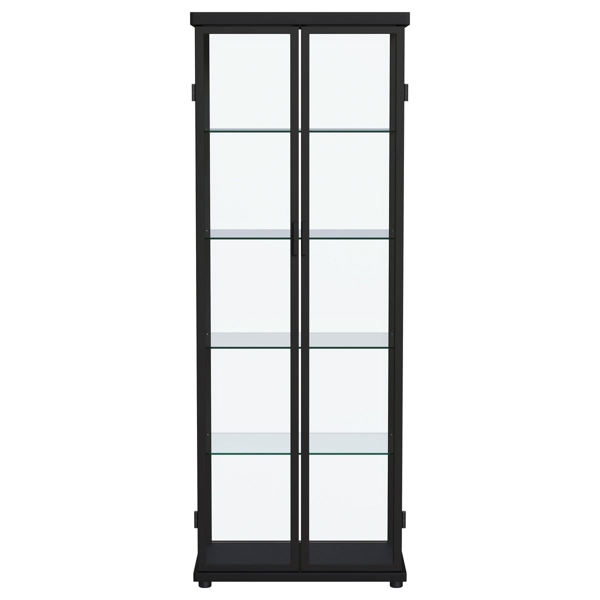 Aero 4-shelf Display Curio Cabinet with LED Lighting Black