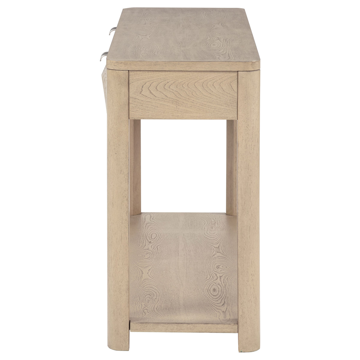 Marcelo Sofa Console Table with 2 Drawers and Shelf Light Elm