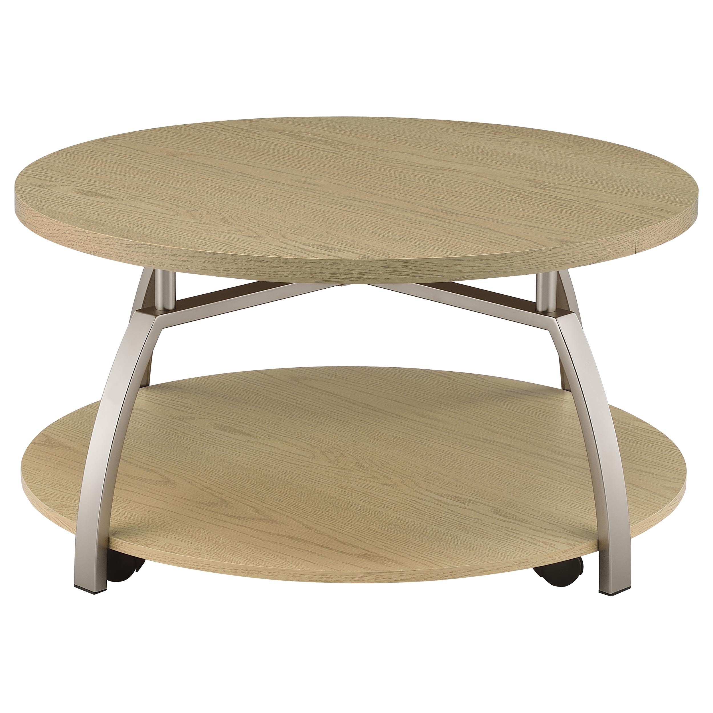 Dacre Round Engineered Wood Top Coffee Table Greige