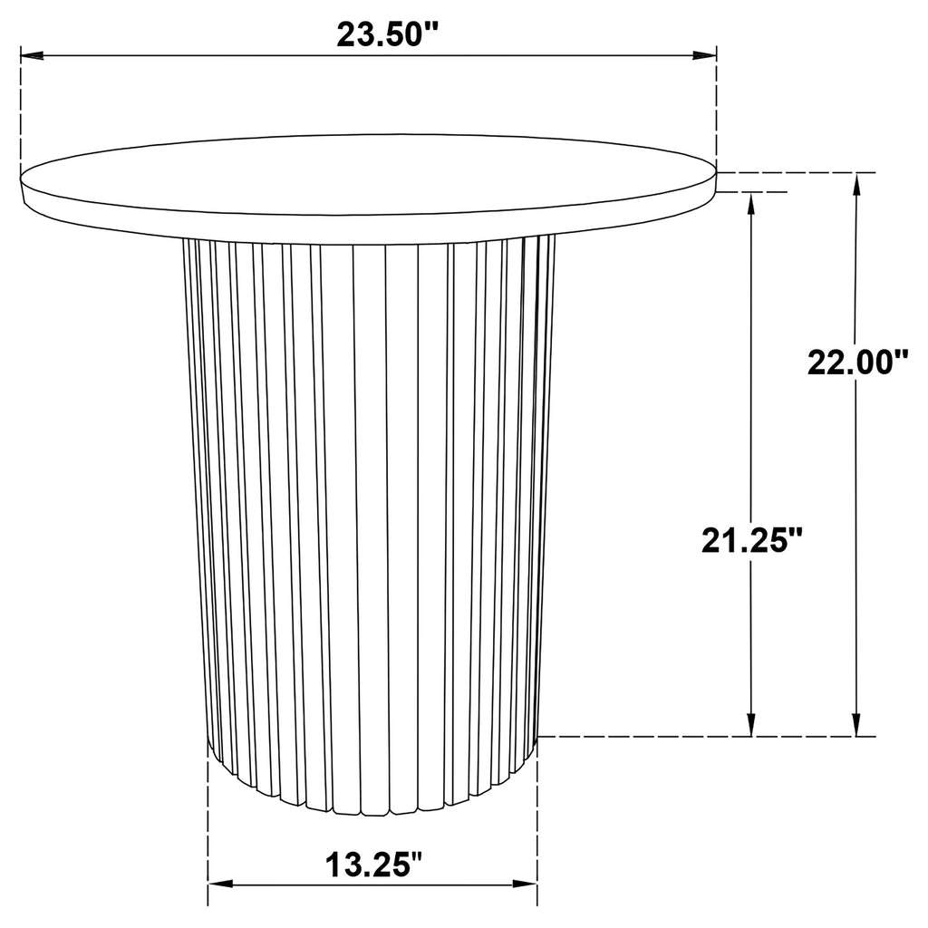 Hamlyn Round Fluted Occasional Side End Table Natural Oak