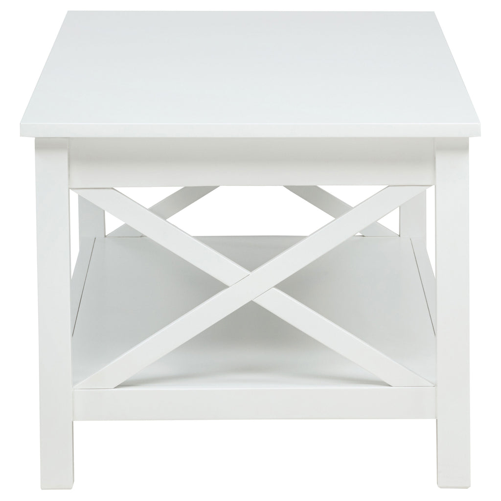Skyview 44-inch Rectangular Lift Top Coffee Table White