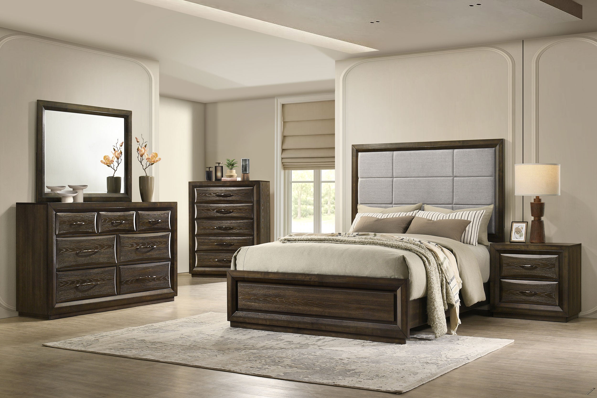 Atlas Bedroom Dresser Mirror Dark Oak