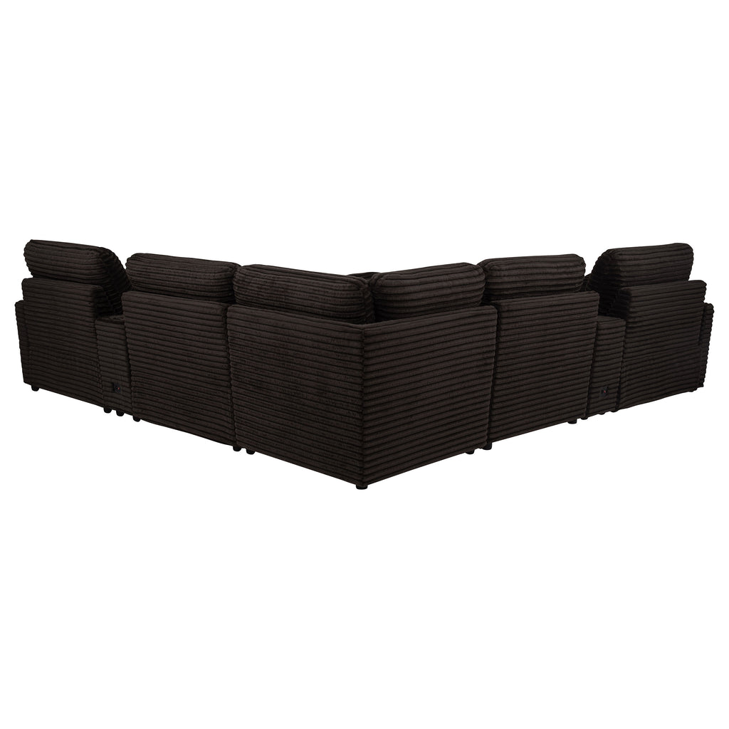 Collins 7-piece Modular Power Reclining Sectional Chocolate Brown