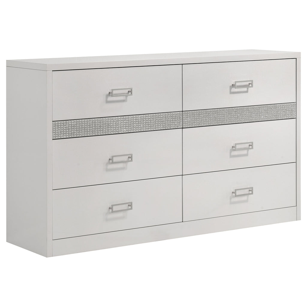 Viana 4-Piece Queen Platform Bedroom Set Grey and White High Gloss
