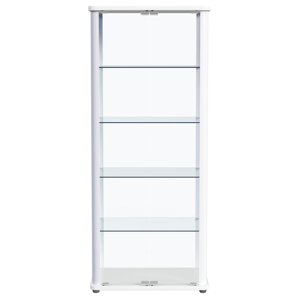 Aero 5-shelf Display Curio Cabinet with LED Lighting White