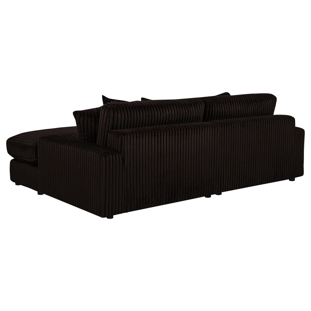 Blaine Upholstered Reversible Chaise Sectional Sofa Chocolate