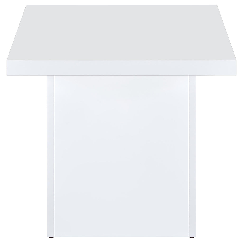 Devar 2-piece Square Coffee End Table Set White High Gloss
