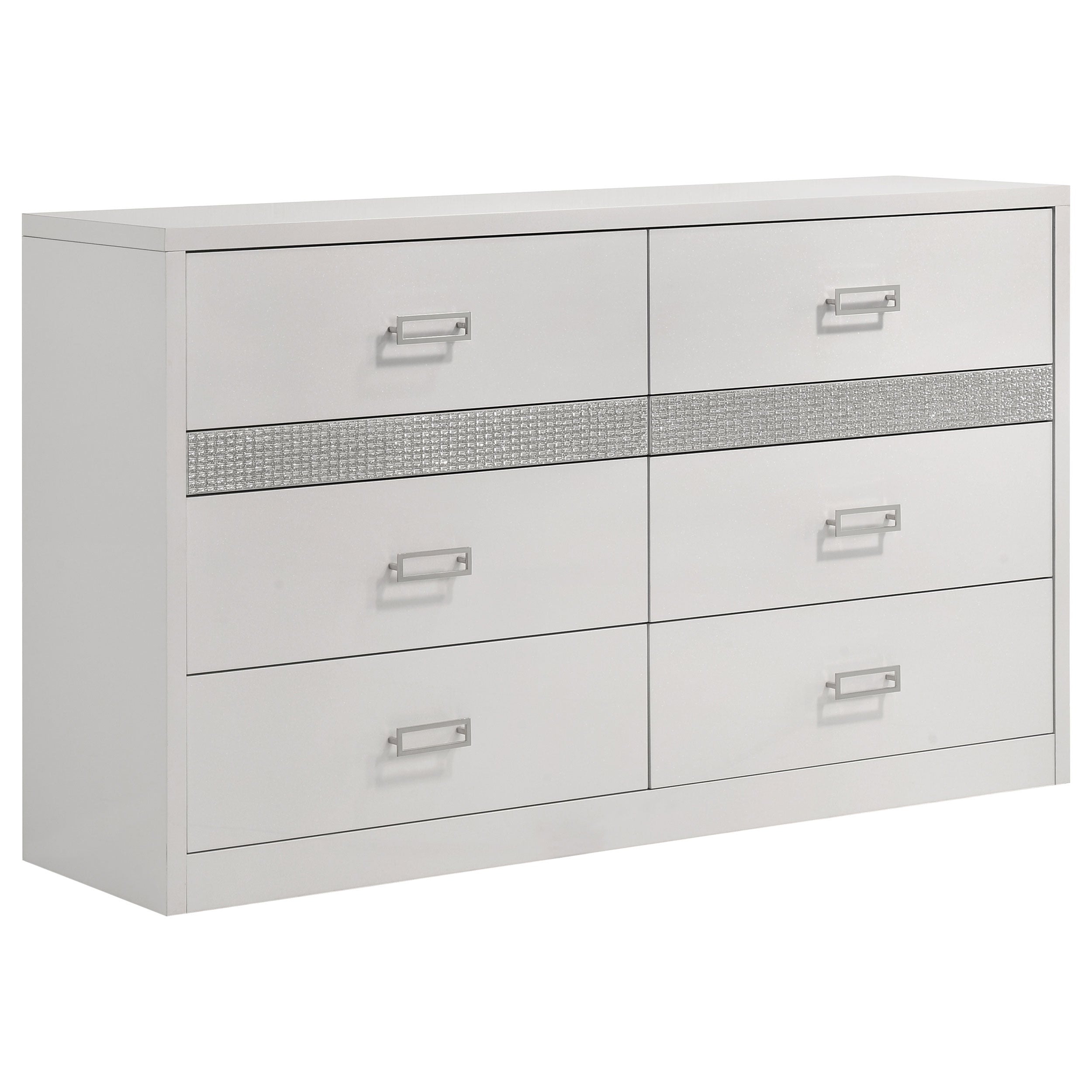 Viana 4-Piece Eastern King Platform Bedroom Set Grey and White High Gloss