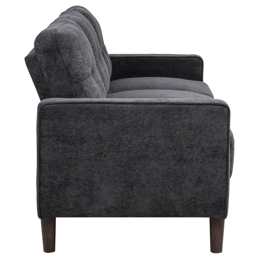 Bowen II 2-piece Upholstered Track Arm Sofa Set Steel Grey