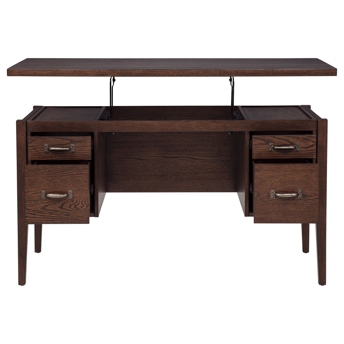 Graham 54-inch 4-drawer Double Pedestal Lift Top Computer Desk Chocolate
