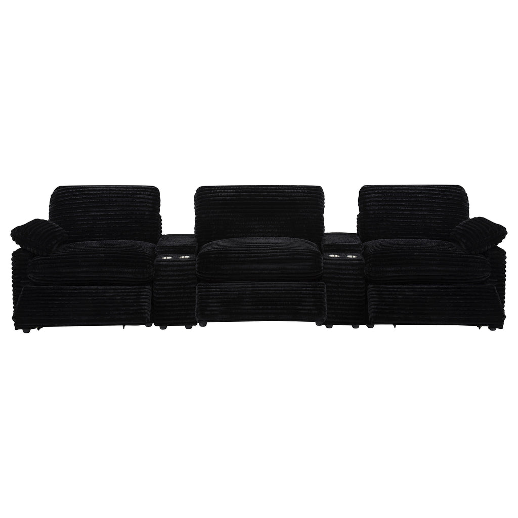 Collins 5-Piece Power Reclining Home Theater Seating Black