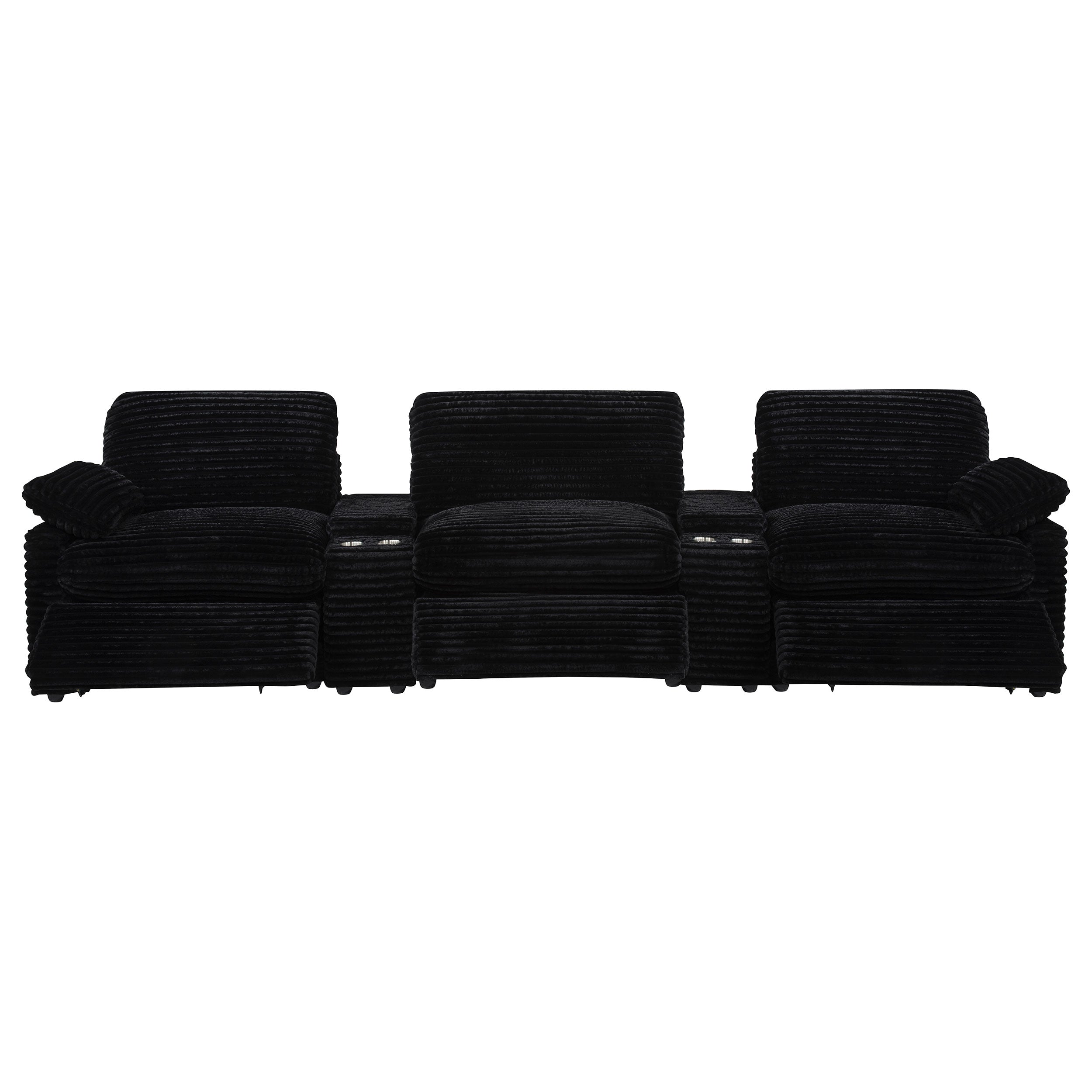 Collins 5-Piece Power Reclining Home Theater Seating Black