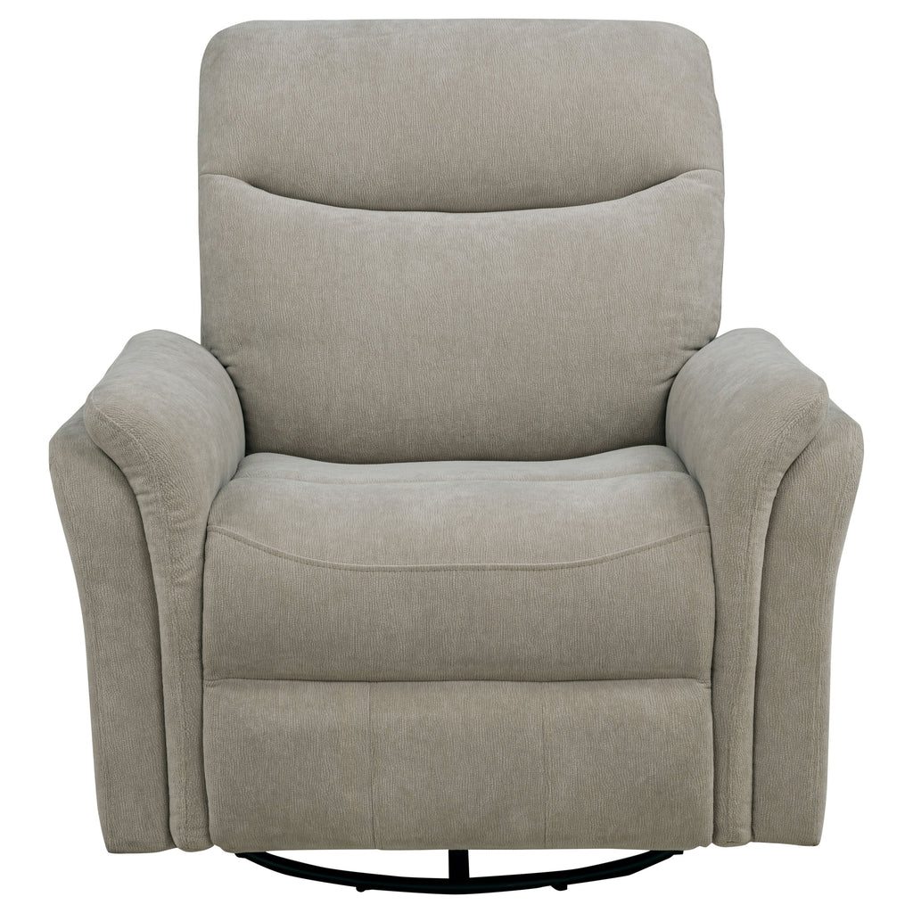 Adler Upholstered Power Swivel Glider Recliner Greige