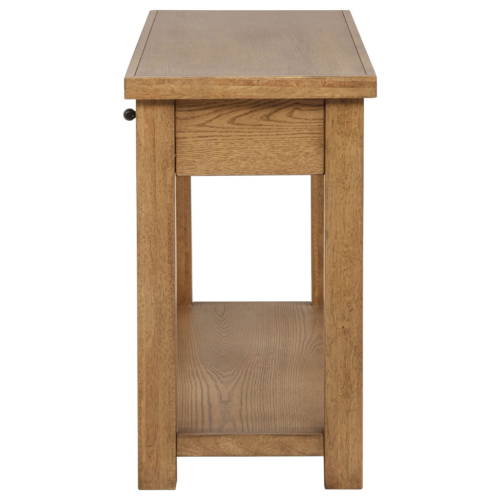 Beasley 2-Drawer Wood Console Table Golden Oak