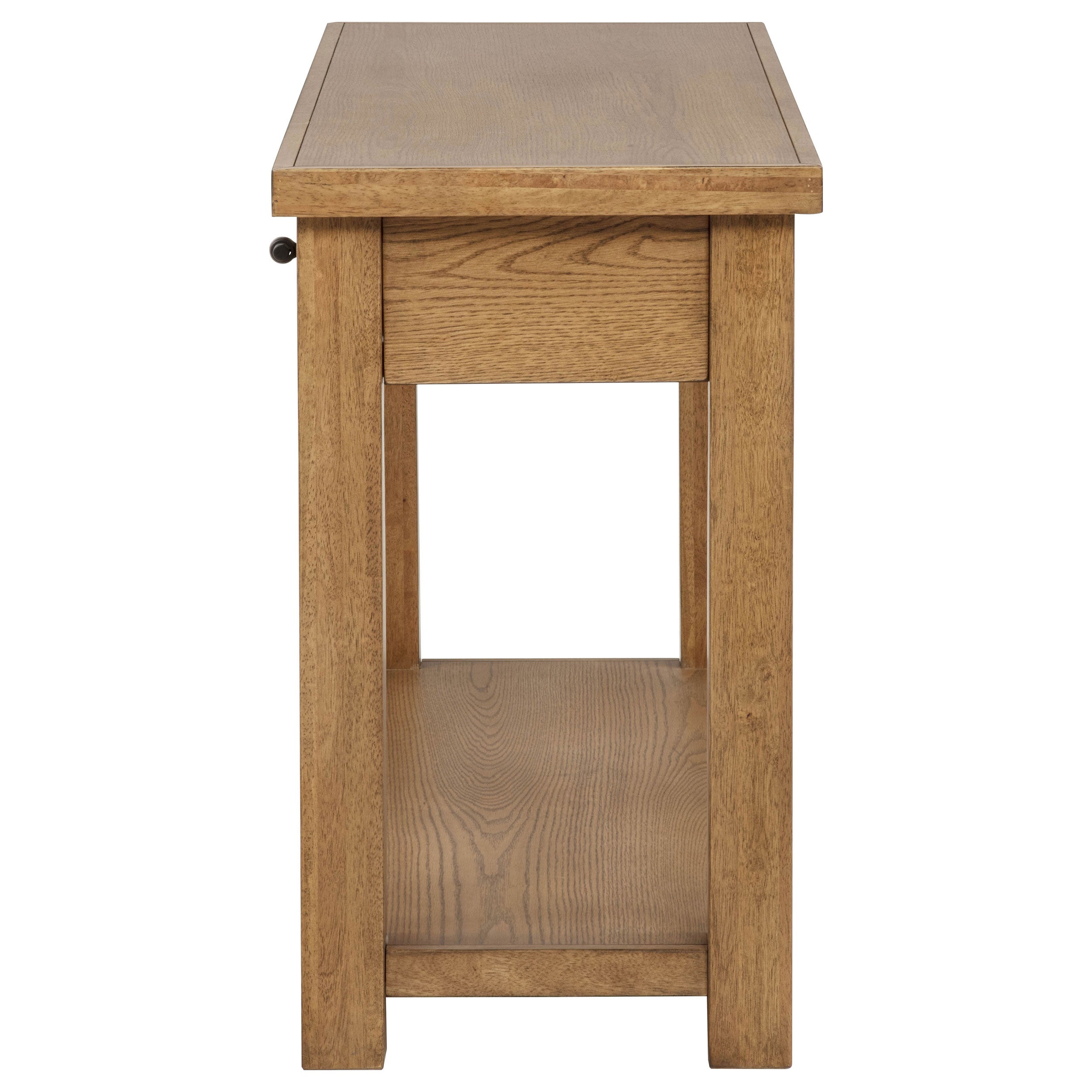 Beasley 2-Drawer Wood Console Table Golden Oak