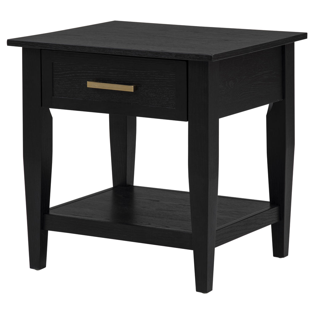 Lindenton 1-drawer Wood Occasional Side End Table Black